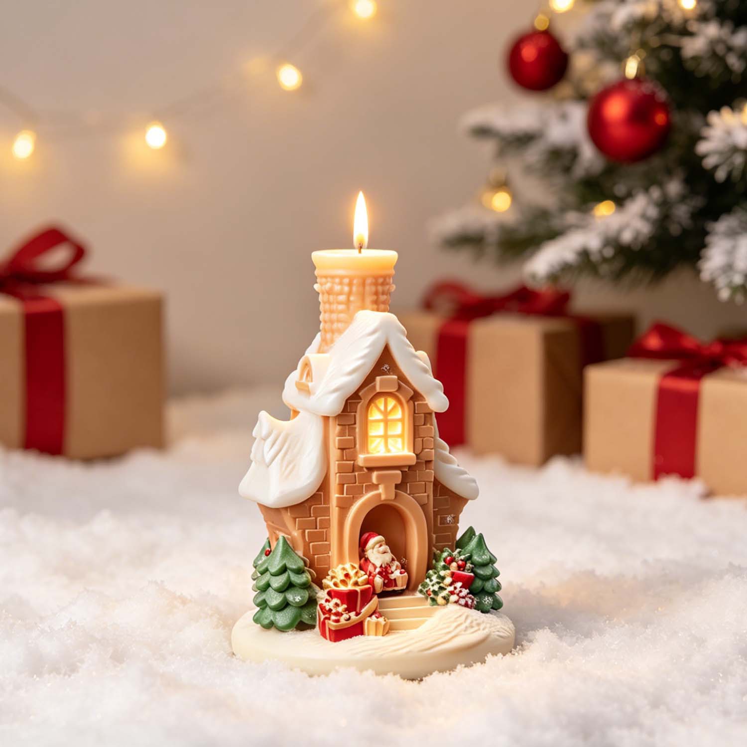 Home Fragrance Gingerbread - 3D Noel Baba Kar Evi Silikon